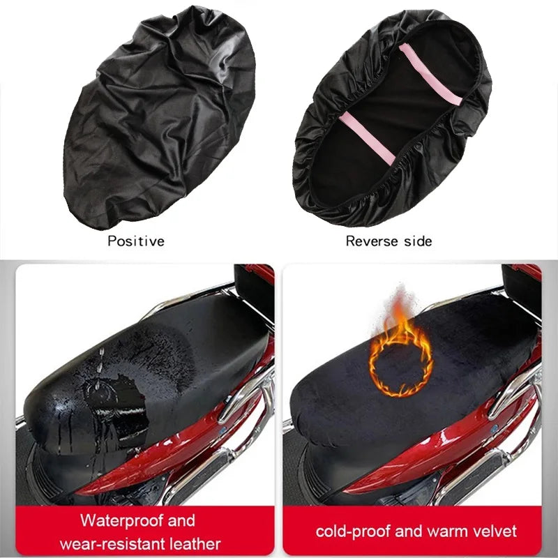 Motorcycle Seat Cover Elastic PU Leather Motorbike Seat Protector Cushion Waterproof Sunscreen Seat Cover For Small Motorcycles