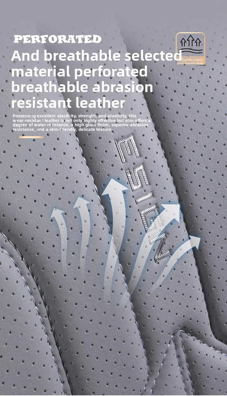 High Quality Universal Car Seat Cover Four Season Perforated Leather Breathable Comfortable Saddle Pad for Car Seats Protection
