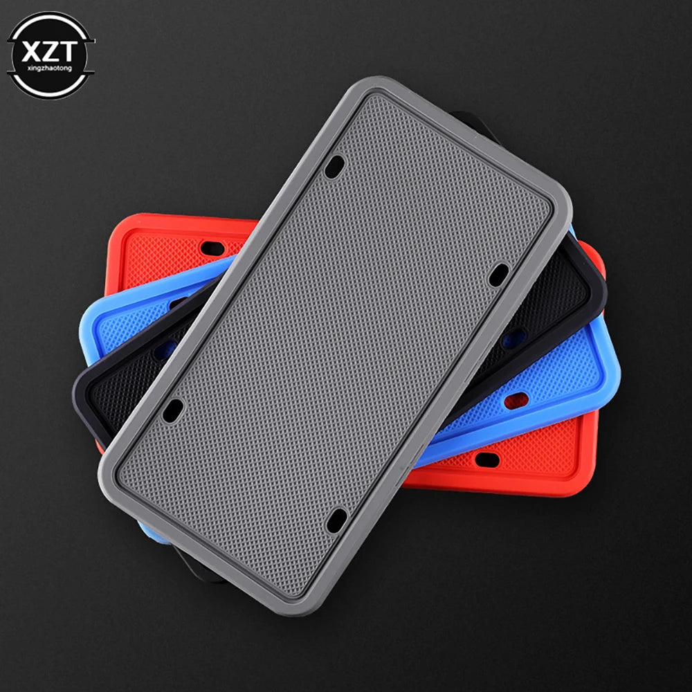 Car Silicone License Plate Frame Kit Detachable Waterproof Screw Mounted Number Plates Holder Bracket  for US Canada Automobile