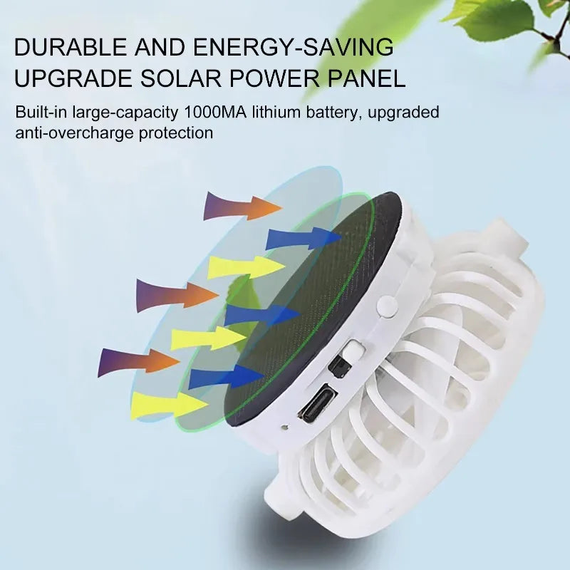 Solar Powered Fan Hat Breathable Sun Hat with Built in Cooling Fan USB Rechargeable Outdoor Baseball Cap for Hiking Beach Summer