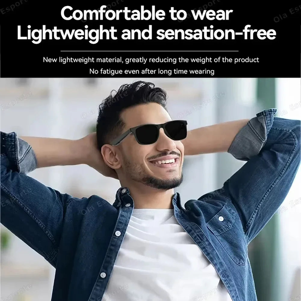 Lenovo   AI Smart Glasses 8K Camera Touch Control Photo Video Recording Voice Assistant Translator Music Bluetooth Sunglasses