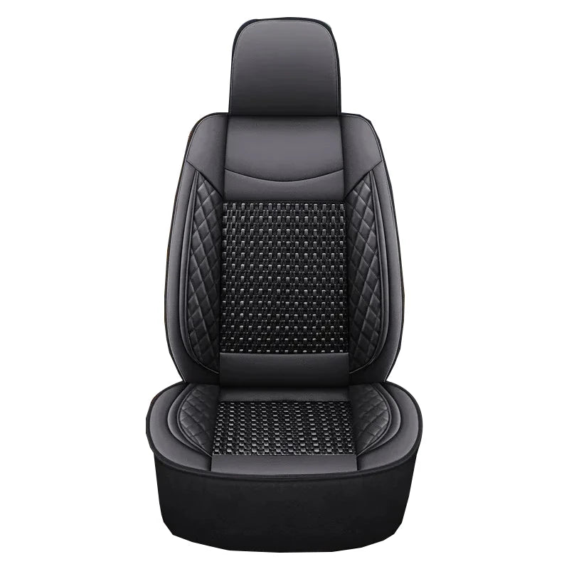 Universal Fit PU Leather Car Seat Cover Protector with Backrest Breathable 1 Piece Front for 95% Cars Sedan SUV Pickup Van