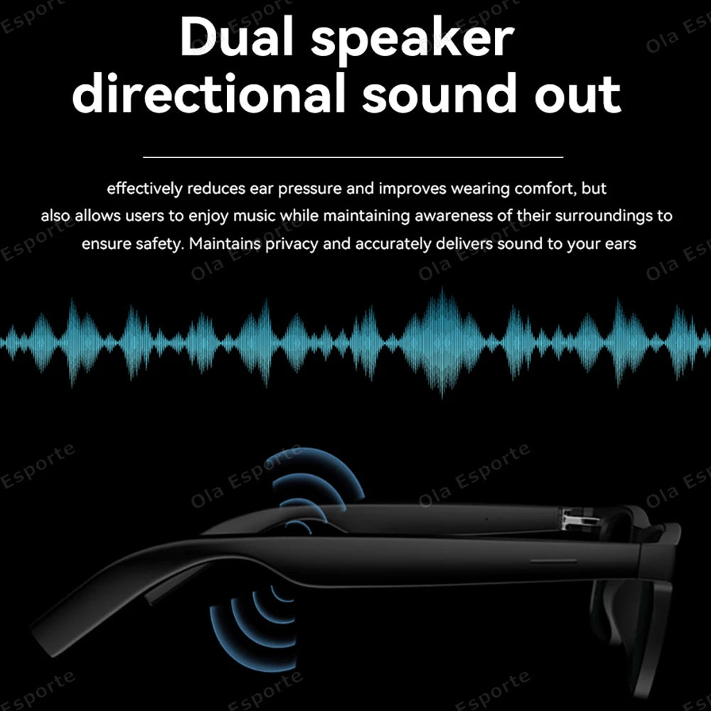 2026 AI Smart Glasses Multifunctional Camera Bluetooth Call Voice Assistant Control Music Player UV Polarized Outdoor Sunglasses