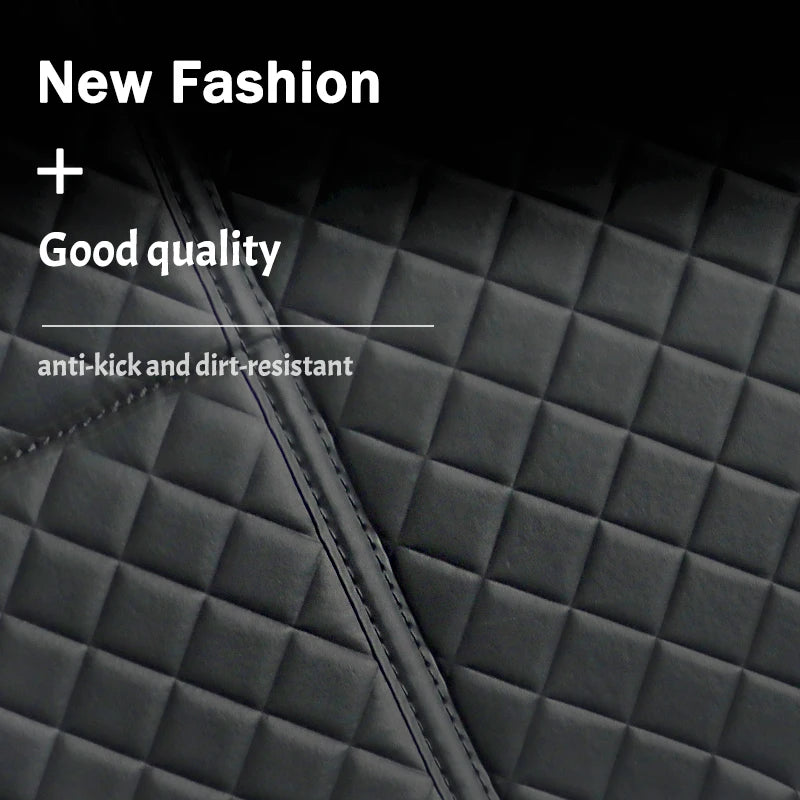 Universal Leather Car Seat Back Anti-Kick Mat, Waterproof Protective Cover with Storage Pocket, Rear Seat Child Protection