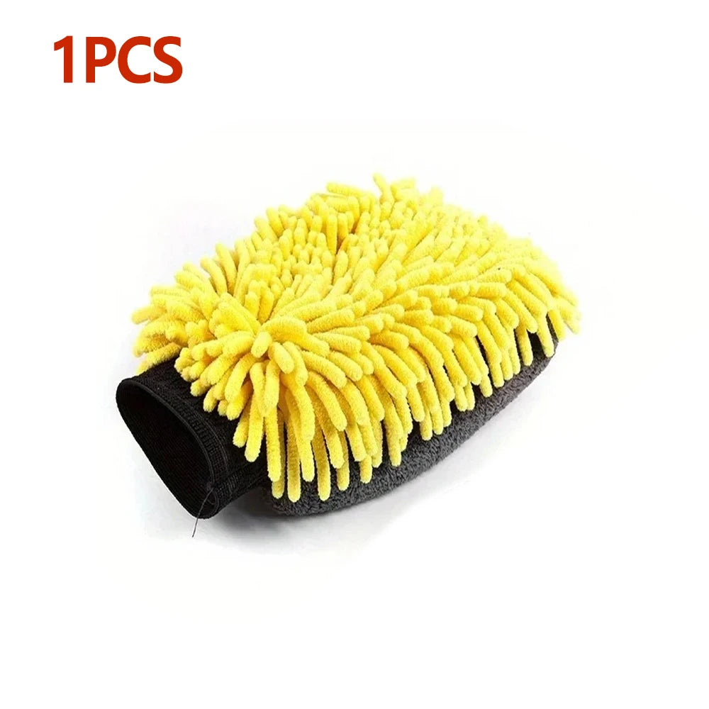 Car Washing Gloves Waterproof Microfiber Chenille Gloves Car Cleaning Mitt Detailing Brush Auto Care Double-faced Glove