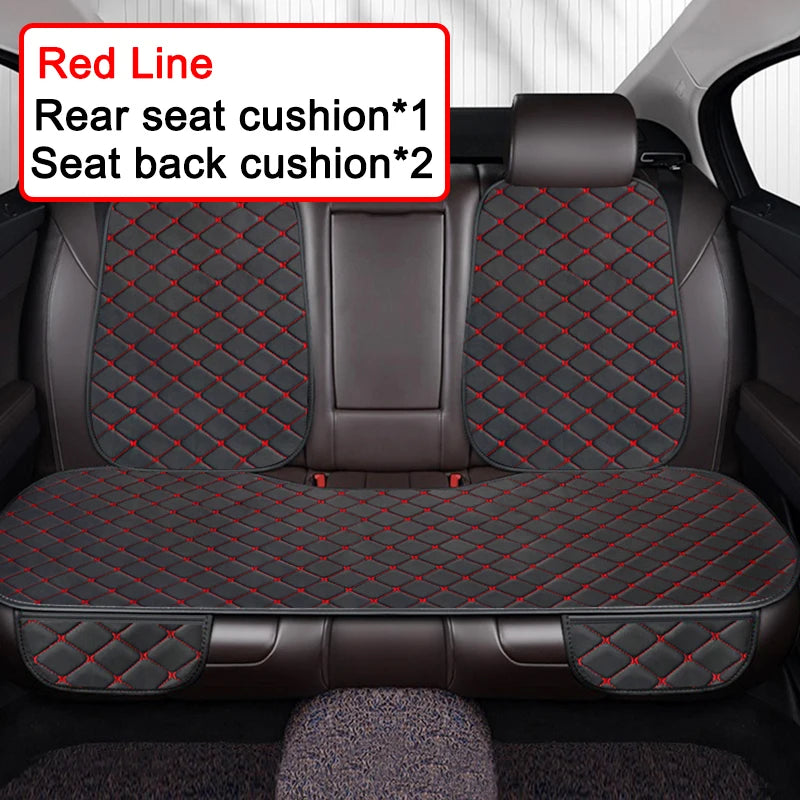 Universal Full Set PU Leather Car Seat Covers Front & Rear Four-Season Breathable Seat Cushion Anti-Slip Auto Seat Protector