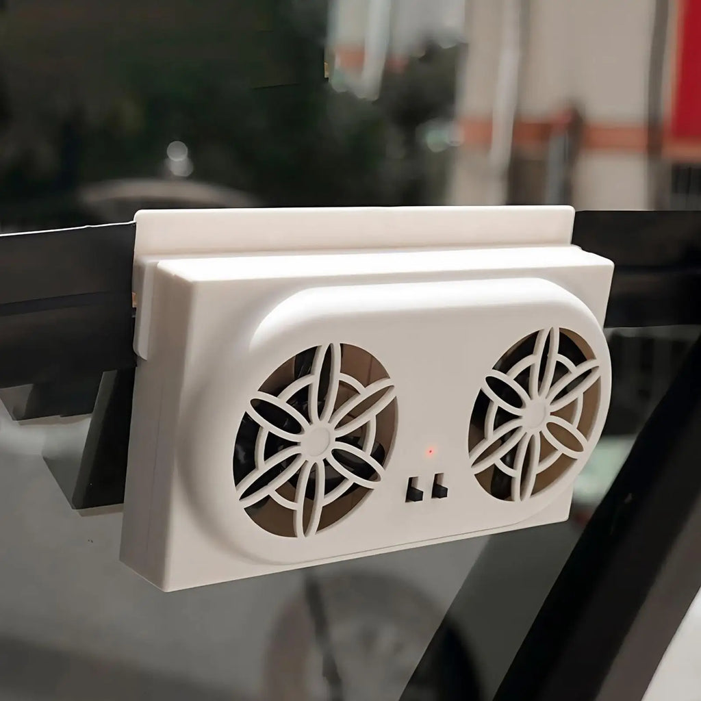 Portable Solar Car Cooler Fan USB Rechargeable Automobile Air Vent Ventilator Cooling Fans Outer Solar Panel Auto Electronics