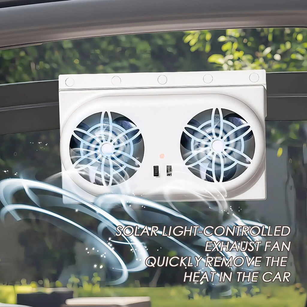 Portable Solar Car Cooler Fan USB Rechargeable Automobile Air Vent Ventilator Cooling Fans Outer Solar Panel Auto Electronics