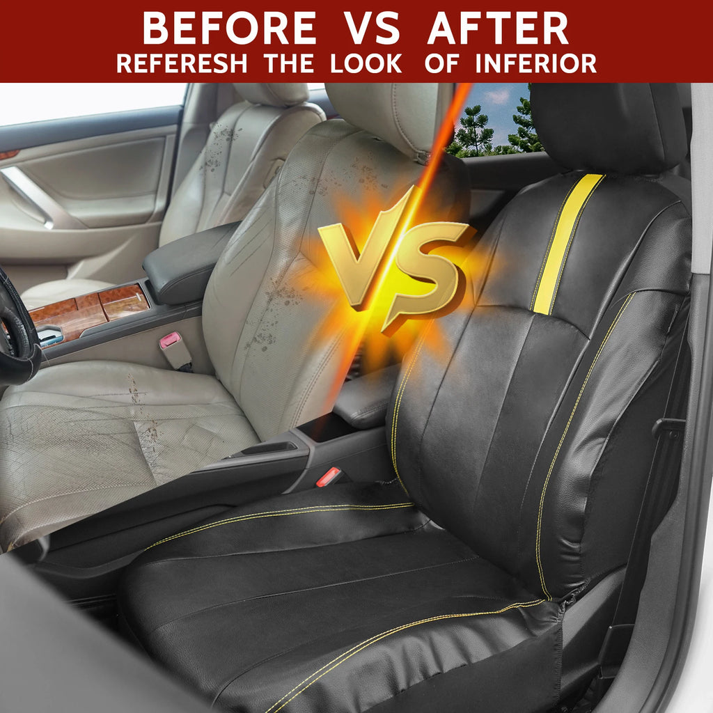 Universal PU Leather Car Seat Covers Fit For Most Car SUV Truck Van Accessories Interior Sporty Design PU Leather Seat Covers