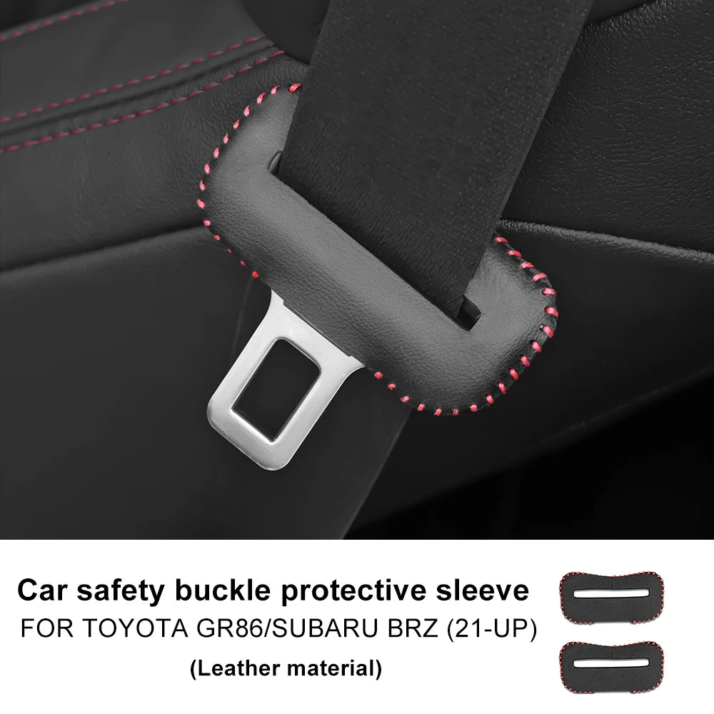 Universal Car Seat Belt Buckle Clip Protector leather Interior Button Case Anti-Scratch Cover Safety Accessories Small Size