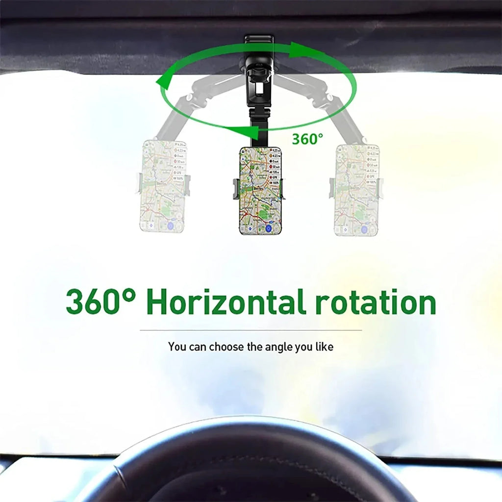 Car 360° Rotatable Multifunctional Sun Visor Phone Mount – Universal Fit for All Smartphones