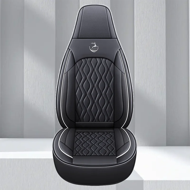 Universal Single  Car Seat Cover - Full-Wrap Design  Perforated PU Leather (Breathable & Durable), All-Season Fit for Most Cars