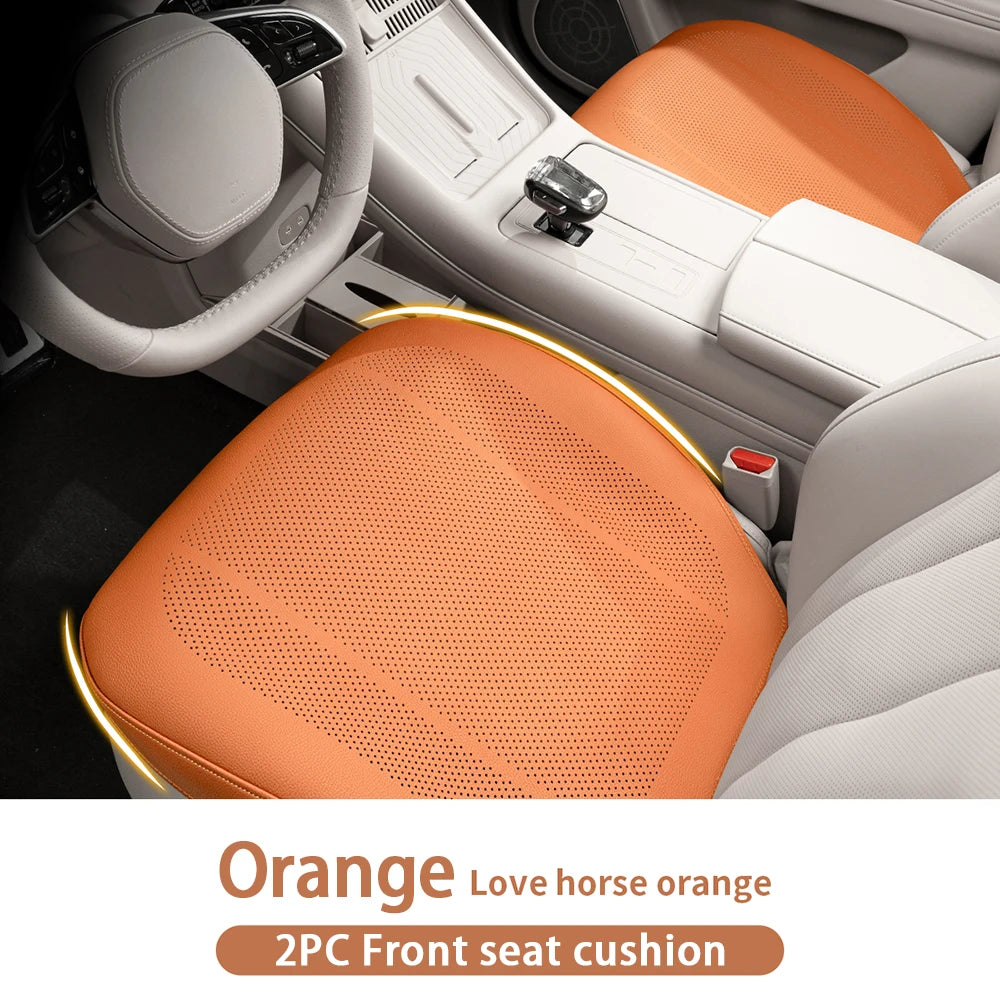 Universal Car Seat Cushion Leather Thin Breathable Hole Summer Car Interior Seat Cover Four Seasons Automotive Parts