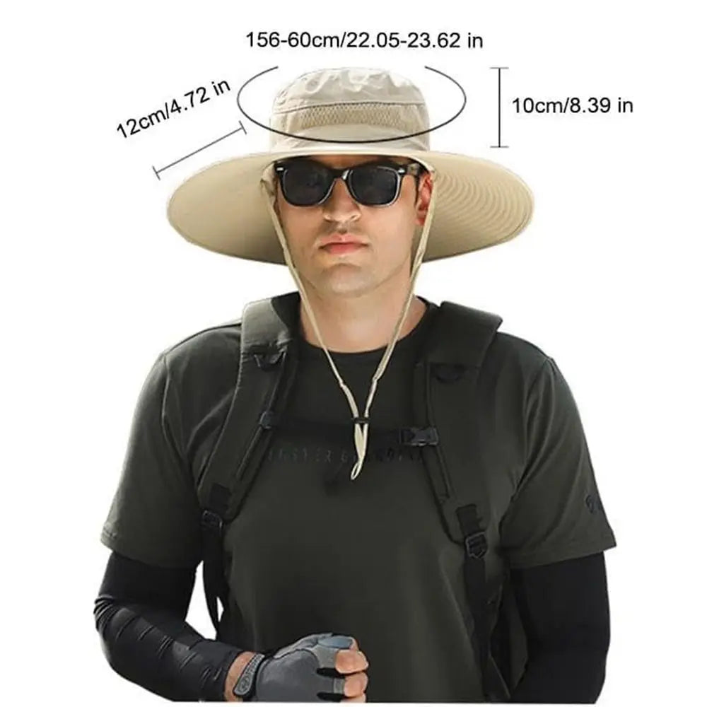 2 Solar Fan Sun Hat with Solar Fan Breathable USB Recharging Wide Brim Sun Hat Waterproof Solar Powered Dual Mode Fan Cap Men