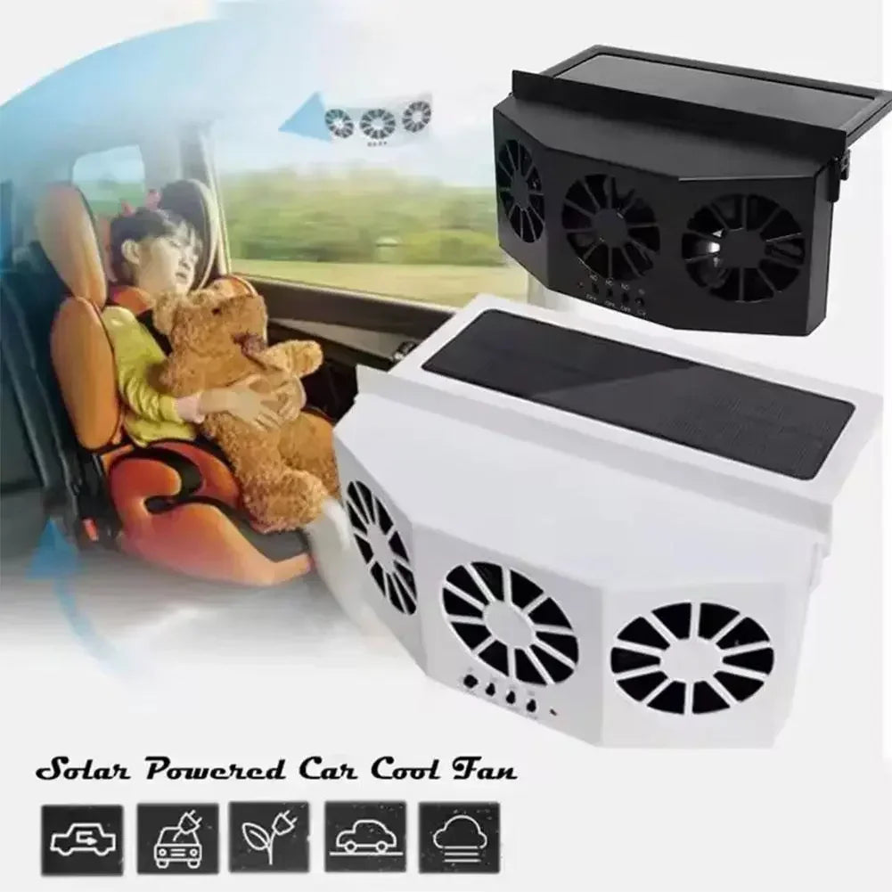 Car Ventilator Cooler Fans Solar-powered Cooling Vent Exhaust Portable Safe Auto Fan  Accessories NEW