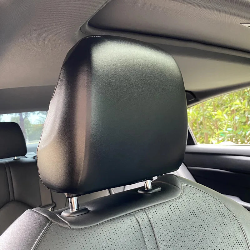 Universal Car Headrest Cover PU Leather Waterproof Dustproof Elastic Car Protect Seat Cap Taxi Car Interior Modified Seat Covers