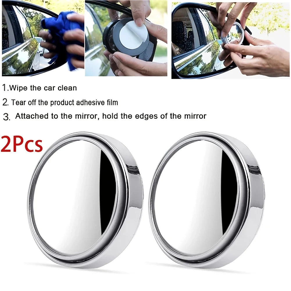 2-piece Set of 360 Degree High-definition Circular Car Rearview Mirrors, Reverse Blind Spot Rearview Mirror Auxiliary Mirror - AliExpress