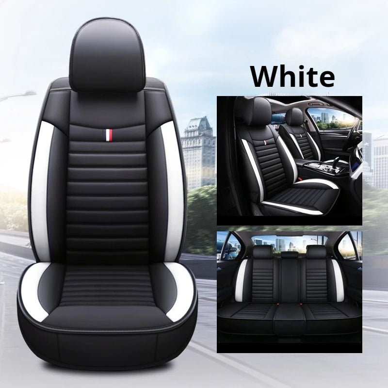 Universal 5-Piece Car Seat Covers Set, PU Leather for Year-Round Comfort & Durability, Form-Fitting Design Fits 95% of Vehicles