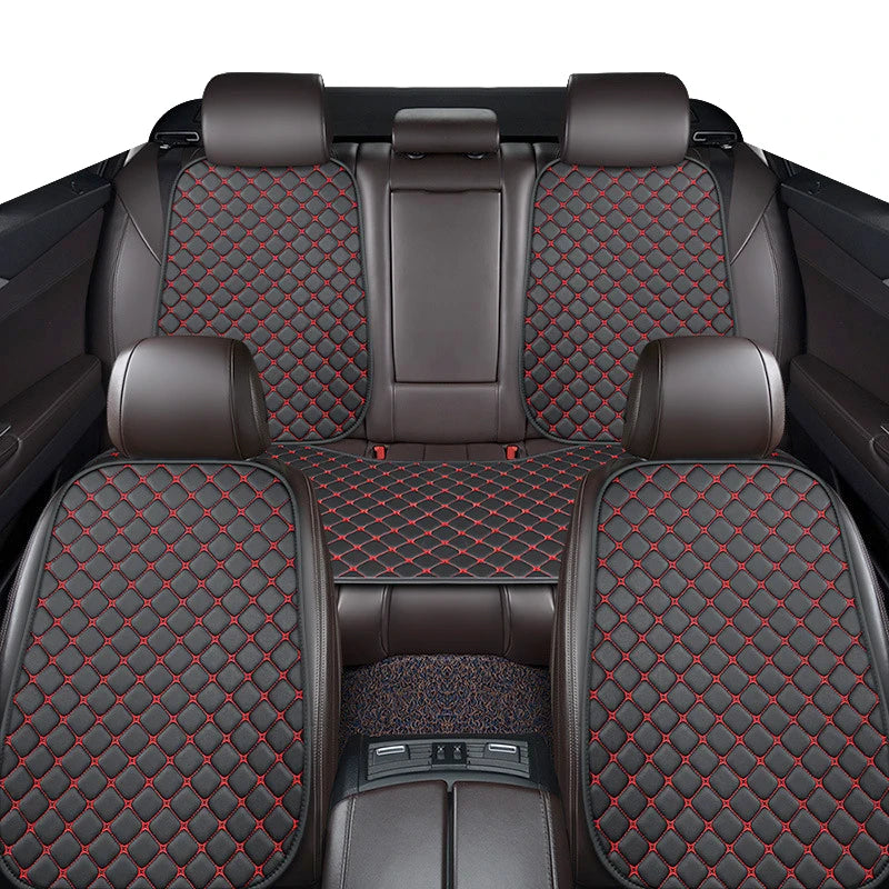 Car Seat Cover Universal PU Leather Seat Cushion Protective Cover Auto Protector Pad with Storage Pocket Four Seasons