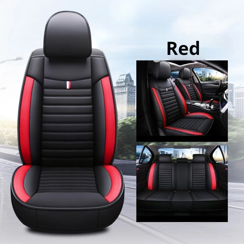Universal 5-Piece Car Seat Covers Set, PU Leather for Year-Round Comfort & Durability, Form-Fitting Design Fits 95% of Vehicles