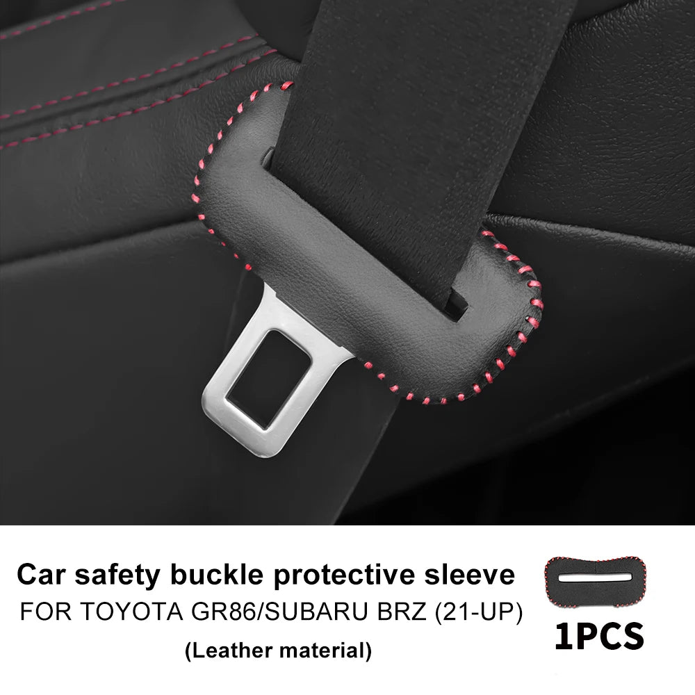 Universal Car Seat Belt Buckle Clip Protector leather Interior Button Case Anti-Scratch Cover Safety Accessories Small Size