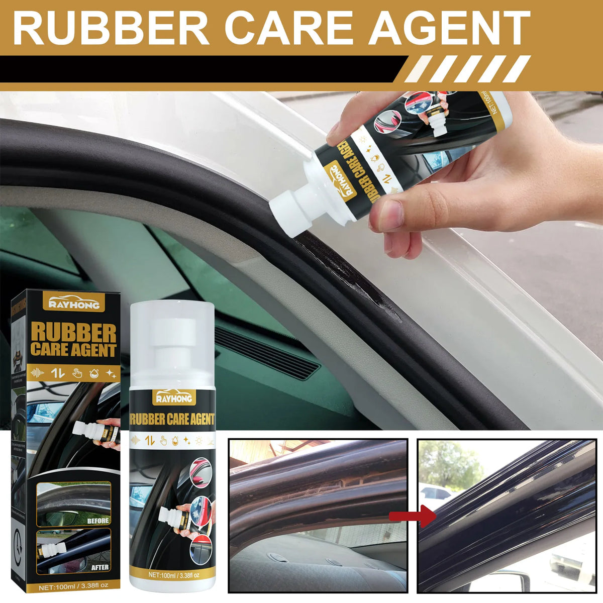 Car Rubber Curing Agent Renovator Care Spray Auto Liquid Wax Polishing Agent Care Agent Car Cleaner Protective Agent Car Care