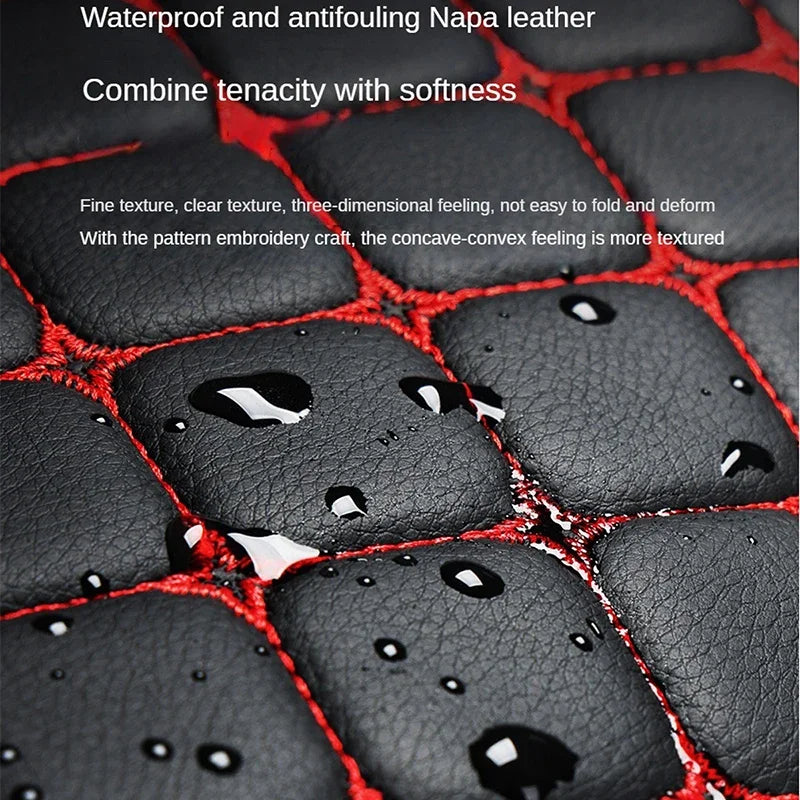 Car Seat Cover Universal PU Leather Seat Cushion Protective Cover Auto Protector Pad with Storage Pocket Four Seasons
