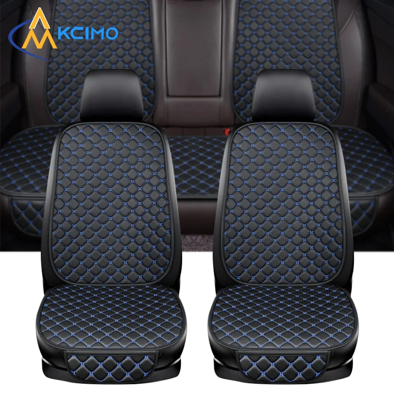 Car Seat Cover Universal PU Leather Seat Cushion Protective Cover Auto Protector Pad with Storage Pocket Four Seasons