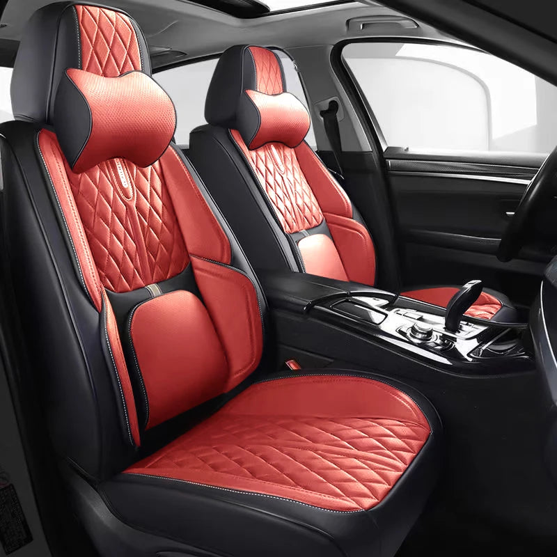 Universal Car Seat Covers Full Covered Durable Artificial Leather Seat Cushion for 90% Sedan SUV  Include Front and Rear Cover