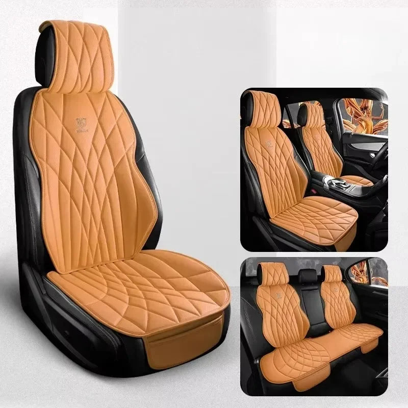 Universal Car Seat Cover Set Leather Car Seat Protective Covers Car Accessories Interior Comfortable Auto Seat Cushion Full Set
