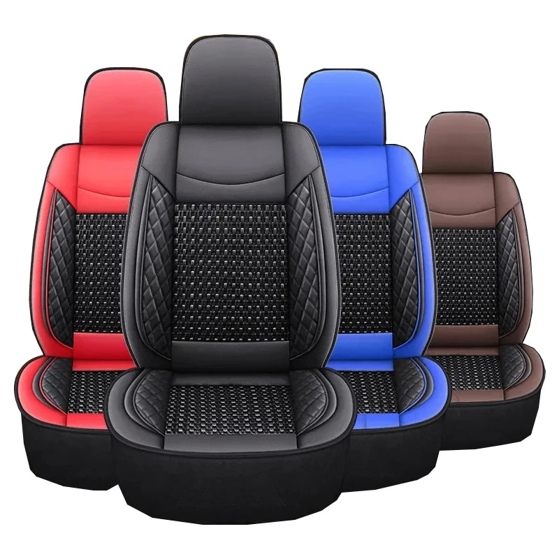 Universal Fit PU Leather Car Seat Cover Protector with Backrest Breathable 1 Piece Front for 95% Cars Sedan SUV Pickup Van