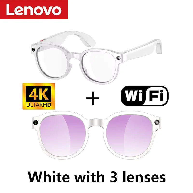 Lenovo AI Smart Glasses AI Translation 8MP HD Camera 4K Shooting Image Bluetooth Call Recording Music Smart Sunglasses 2026 New