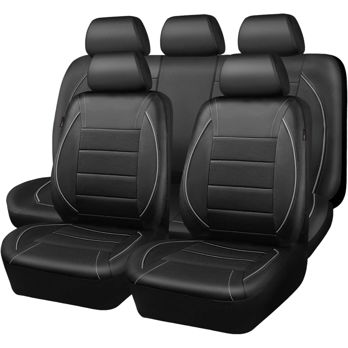 5 Seats Universal Car Seat Covers Full Set PU Leather Breathable Easy Clean Interior Protection