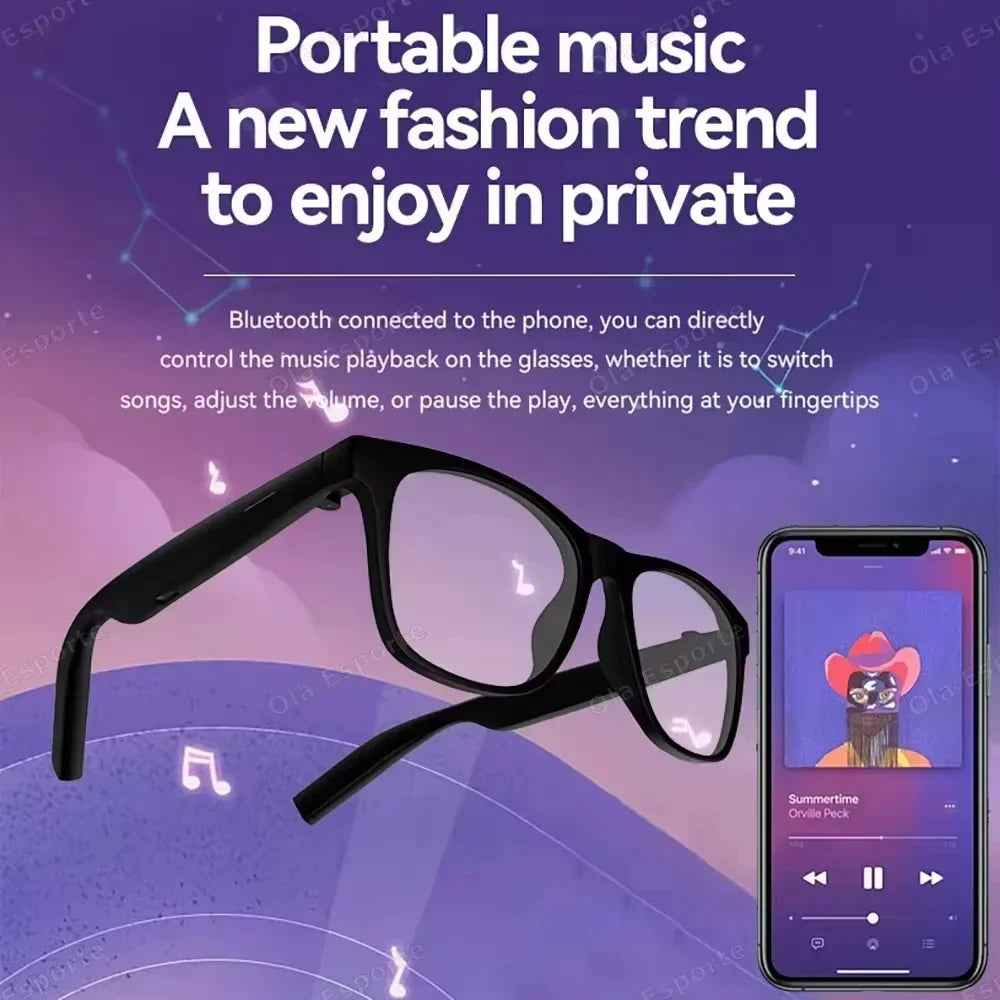 Lenovo   AI Smart Glasses 8K Camera Touch Control Photo Video Recording Voice Assistant Translator Music Bluetooth Sunglasses