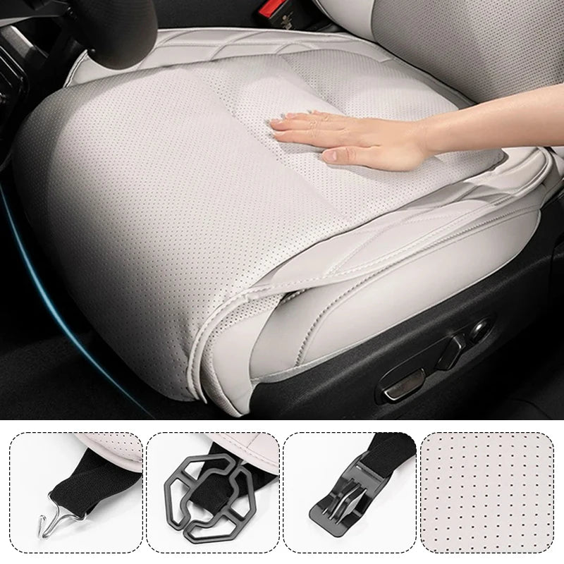 Super Comfort Nappa Leather Car Seat Cover Soft Seat Thicken Cushion Four-season Universal Luxury Auto Nterior Upgrade Men Women