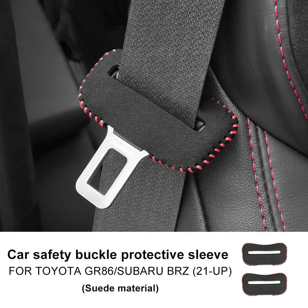 Universal Car Seat Belt Buckle Clip Protector leather Interior Button Case Anti-Scratch Cover Safety Accessories Small Size
