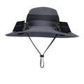 Mens Quick Dry Bucket Hat Large Size Sun Hat with Solar Powered Fan USB Rechargeable for Outdoor Hiking Camping Fishing Activity
