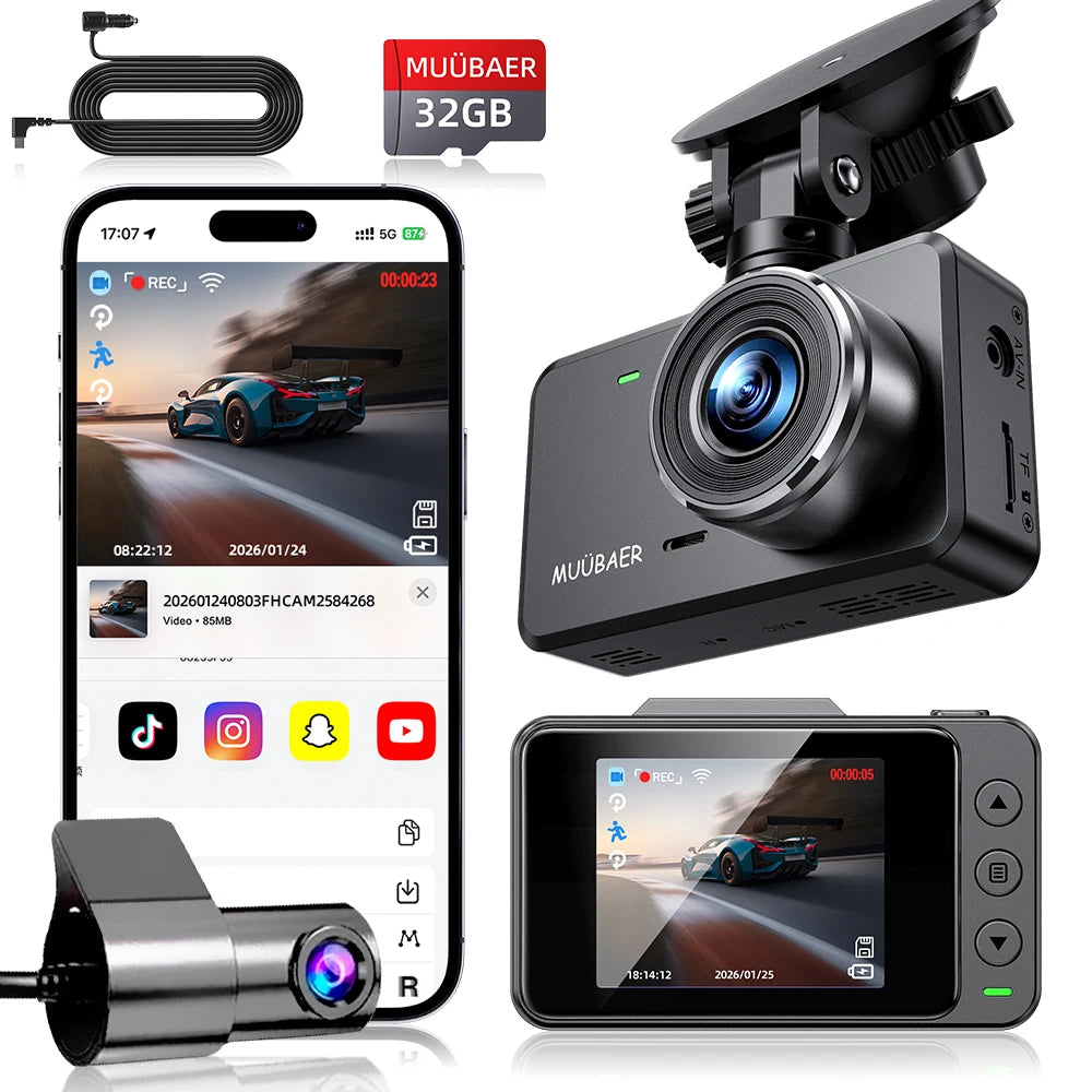 4K Front 1080P Rear Dual Dash Cam, WiFi App Control, Night Vision, G-Sensor, Motion Detection, 24H Parking, Car DVR for SUVs - AliExpress 34