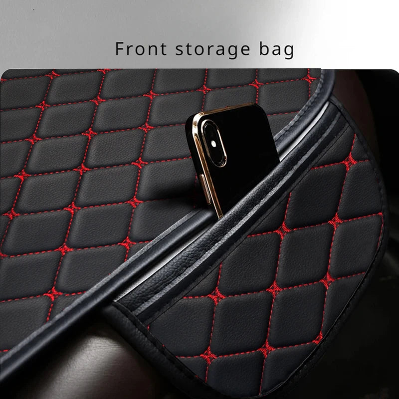 Universal Full Set PU Leather Car Seat Covers Front & Rear Four-Season Breathable Seat Cushion Anti-Slip Auto Seat Protector