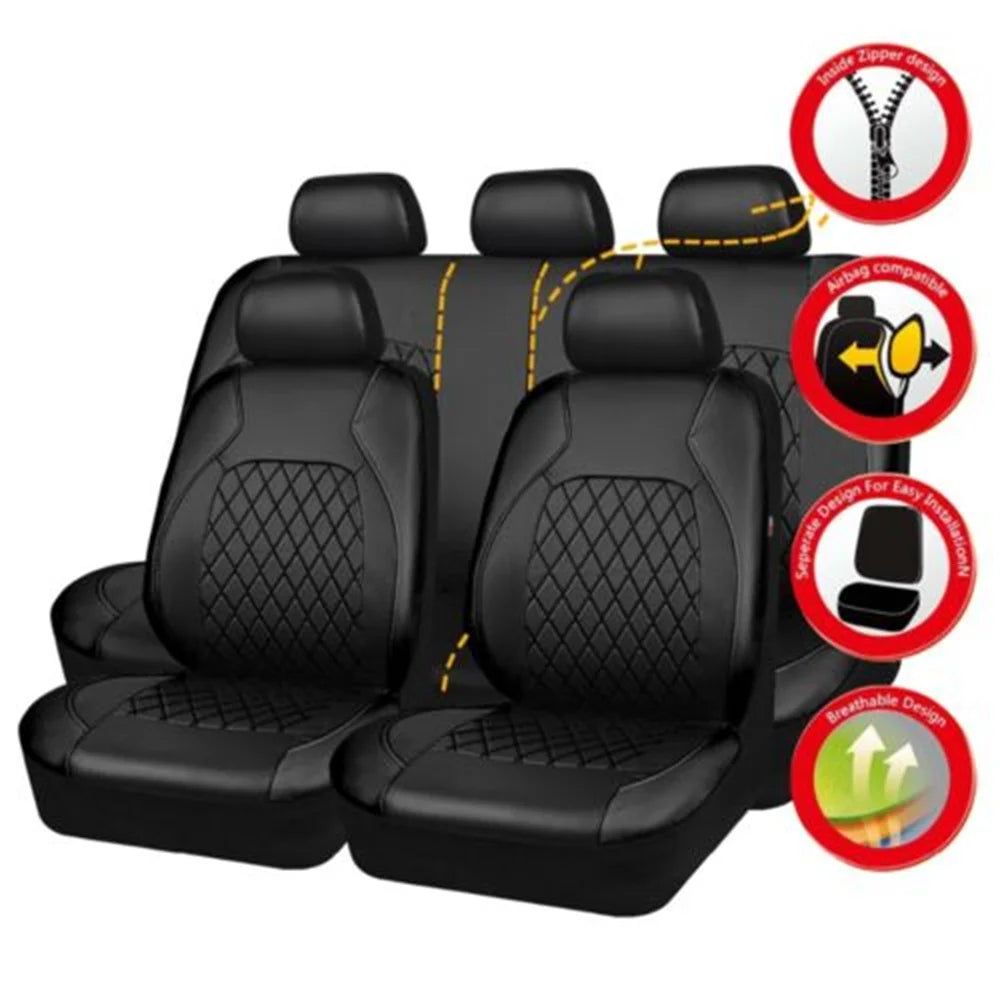Universal Car Seat Set PU Leather Car Seat Cushion Fully Surrounded Protective Pad Anti-Scratch Car Interior Accessories