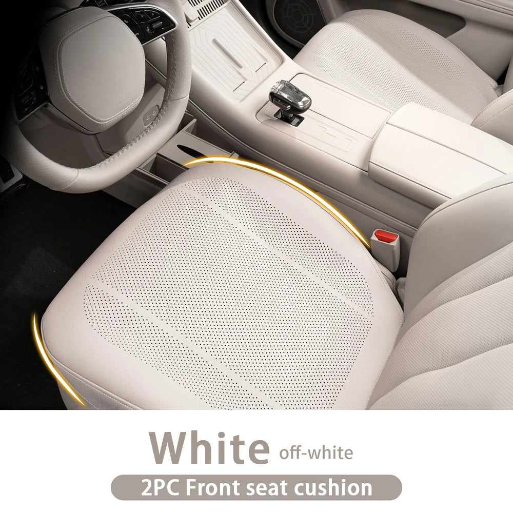 Universal Car Seat Cushion Leather Thin Breathable Hole Summer Car Interior Seat Cover Four Seasons Automotive Parts