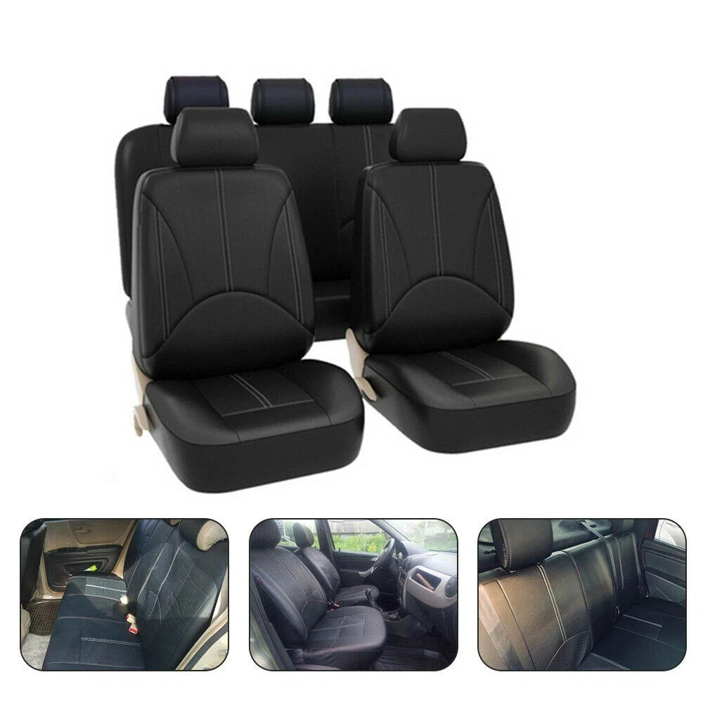 Car Seat Cover PU Leather Universal Full Set Vehicle Seat Cushion Full Surround Protective Pad Interior Accessories