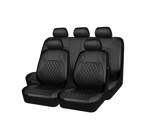 Universal Car Seat Cover Set PU Leather Vehicle Cushion Full Surrounded Protector Pad Anti-Scratch Fit Sedan Suv Pick-up Truck