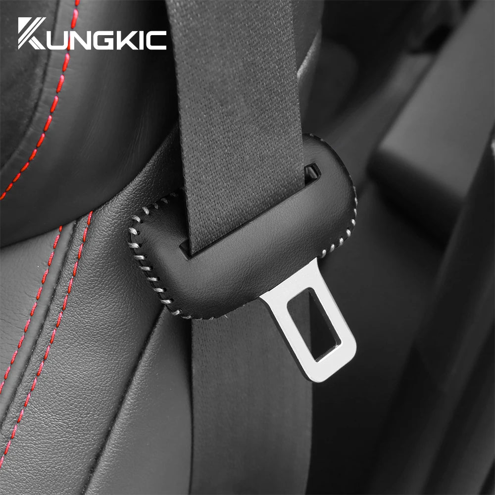 Universal Car Seat Belt Buckle Clip Protector leather Interior Button Case Anti-Scratch Cover Safety Accessories Small Size