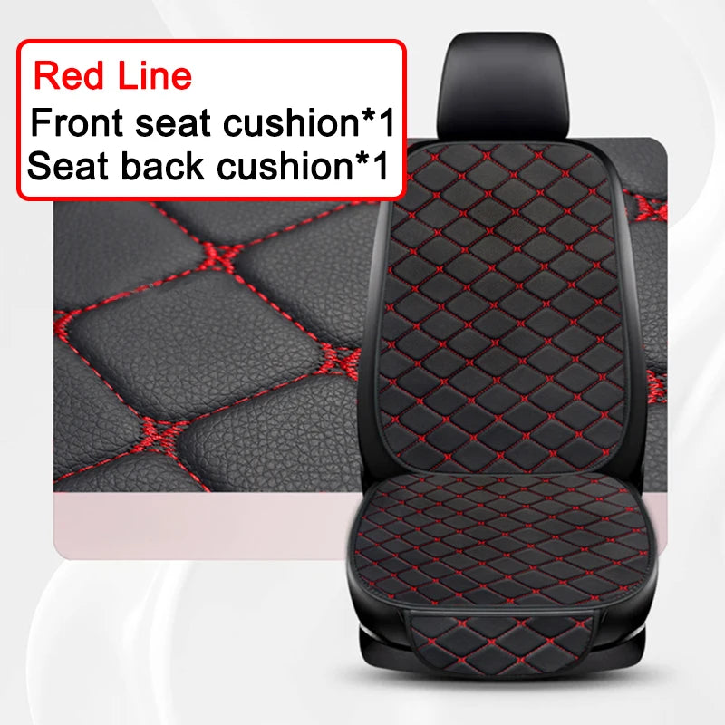 Universal Full Set PU Leather Car Seat Covers Front & Rear Four-Season Breathable Seat Cushion Anti-Slip Auto Seat Protector