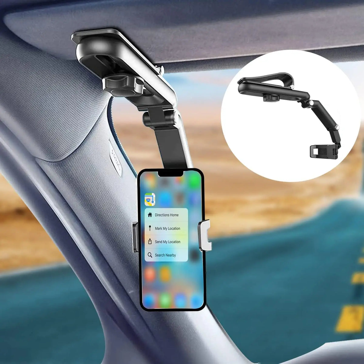 Car 360° Rotatable Multifunctional Sun Visor Phone Mount – Universal Fit for All Smartphones