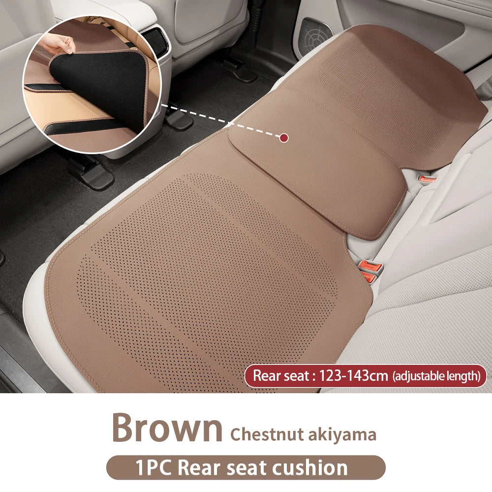 Universal Car Seat Cushion Leather Thin Breathable Hole Summer Car Interior Seat Cover Four Seasons Automotive Parts