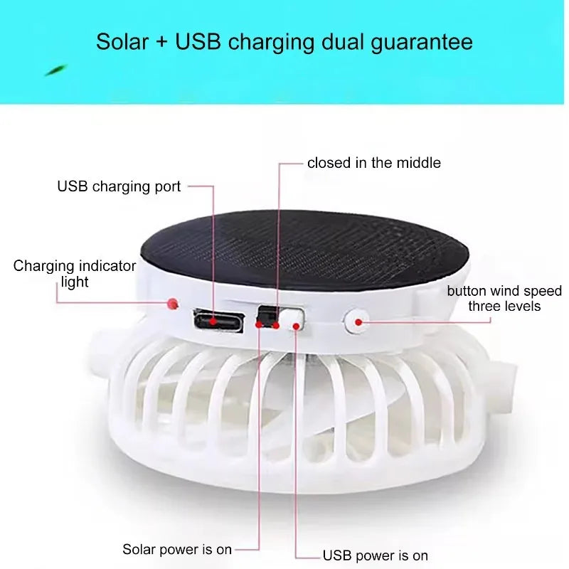 Solar Powered Fan Hat Breathable Sun Hat with Built in Cooling Fan USB Rechargeable Outdoor Baseball Cap for Hiking Beach Summer