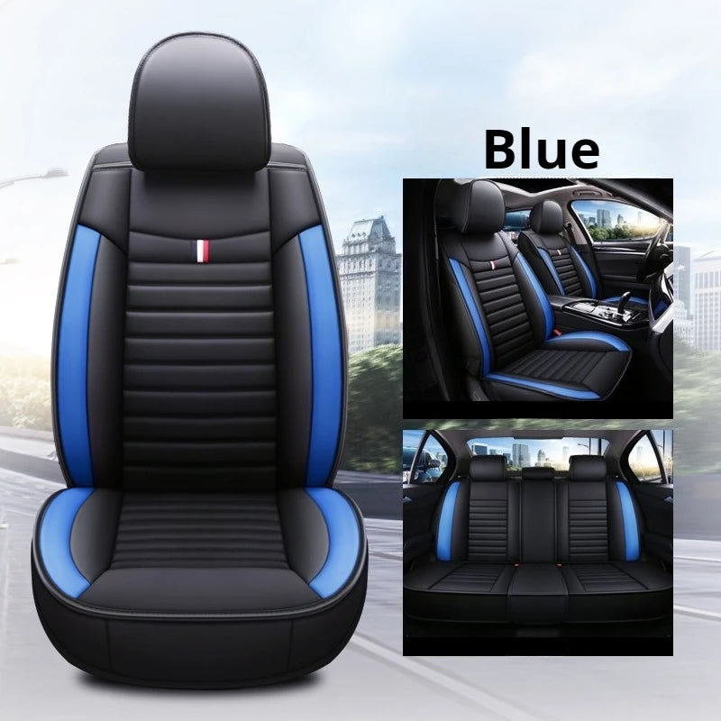 Universal 5-Piece Car Seat Covers Set, PU Leather for Year-Round Comfort & Durability, Form-Fitting Design Fits 95% of Vehicles