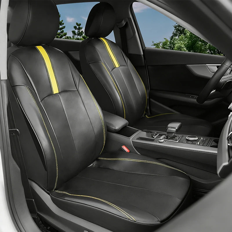 Universal PU Leather Car Seat Covers Fit For Most Car SUV Truck Van Accessories Interior Sporty Design PU Leather Seat Covers